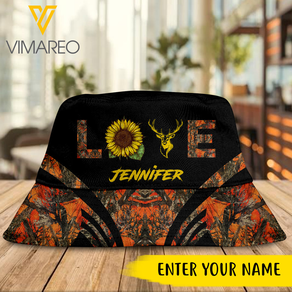 CUSTOMIZED HUNTING GIRL BUCKET HAT 3D PRINTED 3 COLORS NEYT20