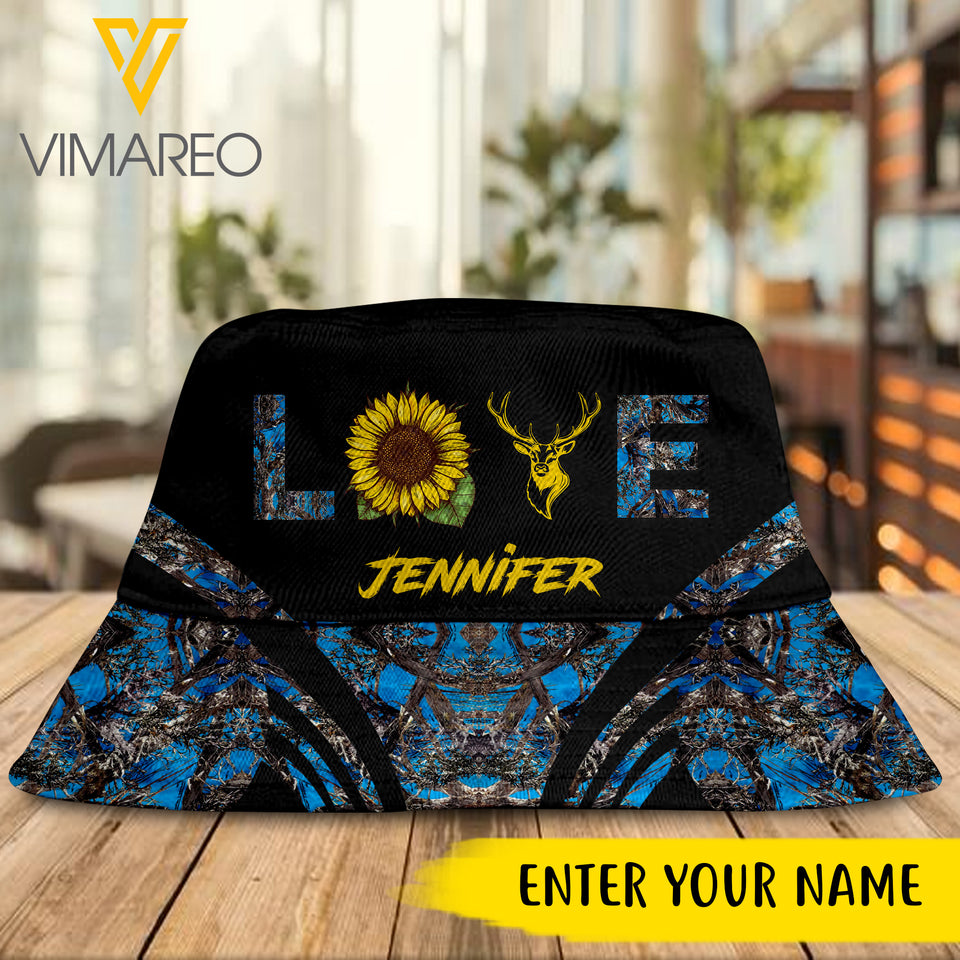 CUSTOMIZED HUNTING GIRL BUCKET HAT 3D PRINTED 3 COLORS NEYT20