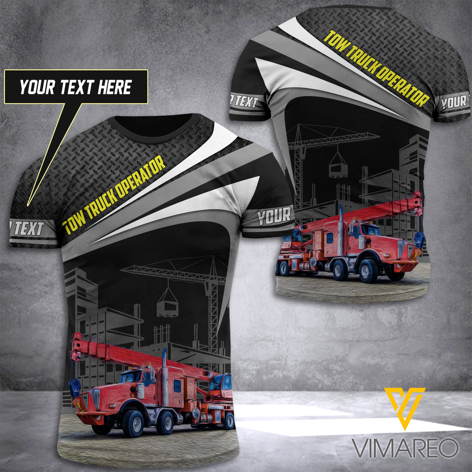 CUSTOMIZED TOW TRUCK OPERATOR 3D PRINTED TSHIRT YYTT