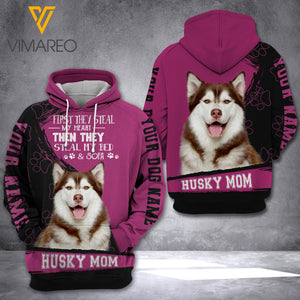 PERSONALIZED  HUSKY MOM HOODIE 3D PRINTED VMYY09