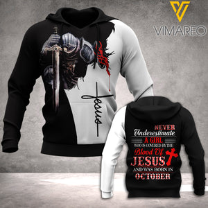 Born In October 3D Hoodie Printed NEY15T