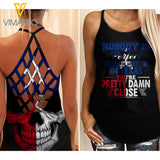 TEXAS GIRL Criss-Cross Open Back Camisole Tank Top YYTT