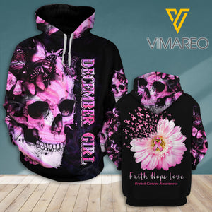 December Girl Breast Cancer Awareness 3D Hoodie Printed NEY15T