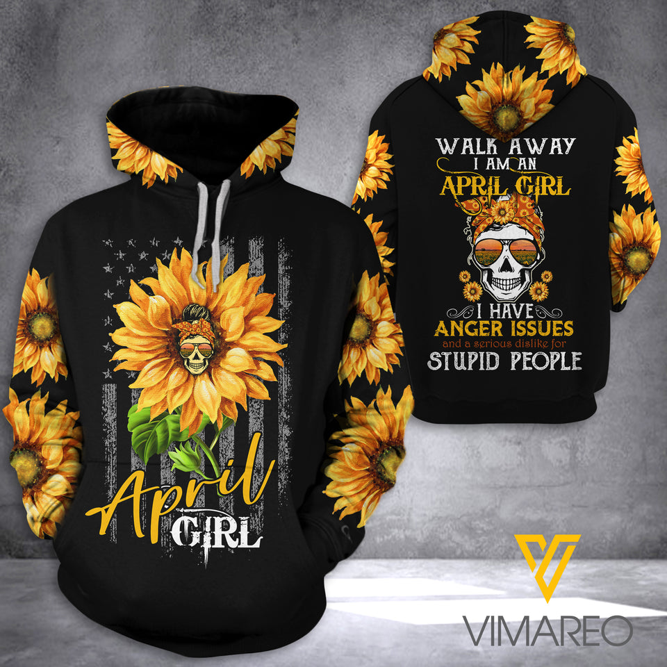 APRIL GIRL LOVE TATTOOS AND SUNFLOWER HOODIE 3D PRINTED YYTT