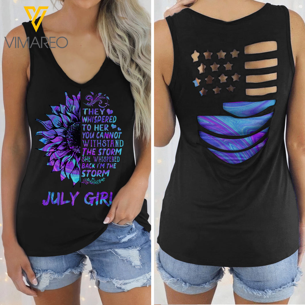 July Girl- I'm The Storm Stars & Stripes Back Tank Top YYQQ