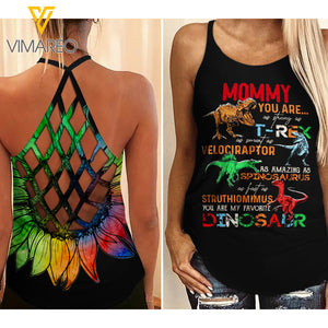 MOMMY DINOSAUR Criss-Cross Open Back Camisole Tank Top