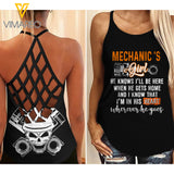 MECHANIC'S GIRL Criss-Cross Open Back Camisole Tank Top