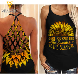 PERSONALIZED SUNSHINE GIRL Criss-Cross Open Back Camisole Tank Top  VMYY