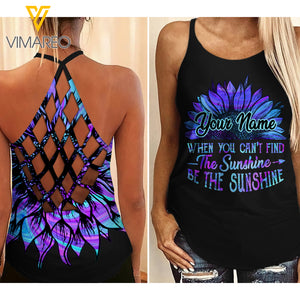 PERSONALIZED SUNSHINE GIRL Criss-Cross Open Back Camisole Tank Top  VMYY