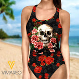 SKULL WITH ROSES SWIMSUIT FOR SUMMER YYQQ