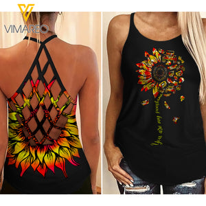 JEEP GIRL Criss-Cross Open Back Camisole Tank Top YYQQ