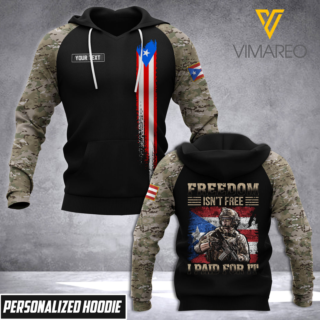 VMVH CUSTOMIZE  Puerto rico army hoodie + tshirt 3d all print 0303 HVQ
