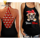 Boxer Girl Criss-Cross Open Back Camisole Tank Top 2403NGBQ