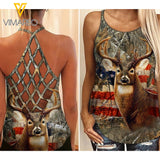 Hunting Girl Criss-Cross Open Back Camisole Tank Top 1903NGBQ