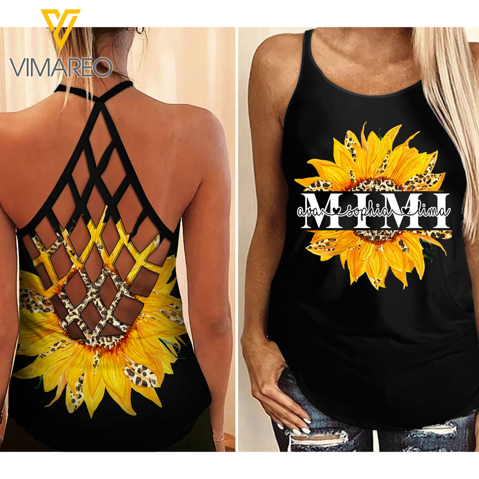 MIMI Criss-Cross Open Back Camisole Tank Top 0904NGBVQ