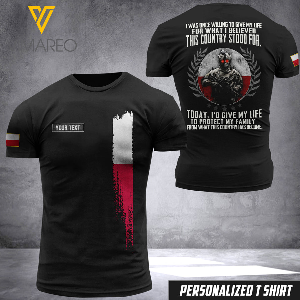 Customized POLAND Flag 3D PRINTED TSHIRT 2204NGBVQ