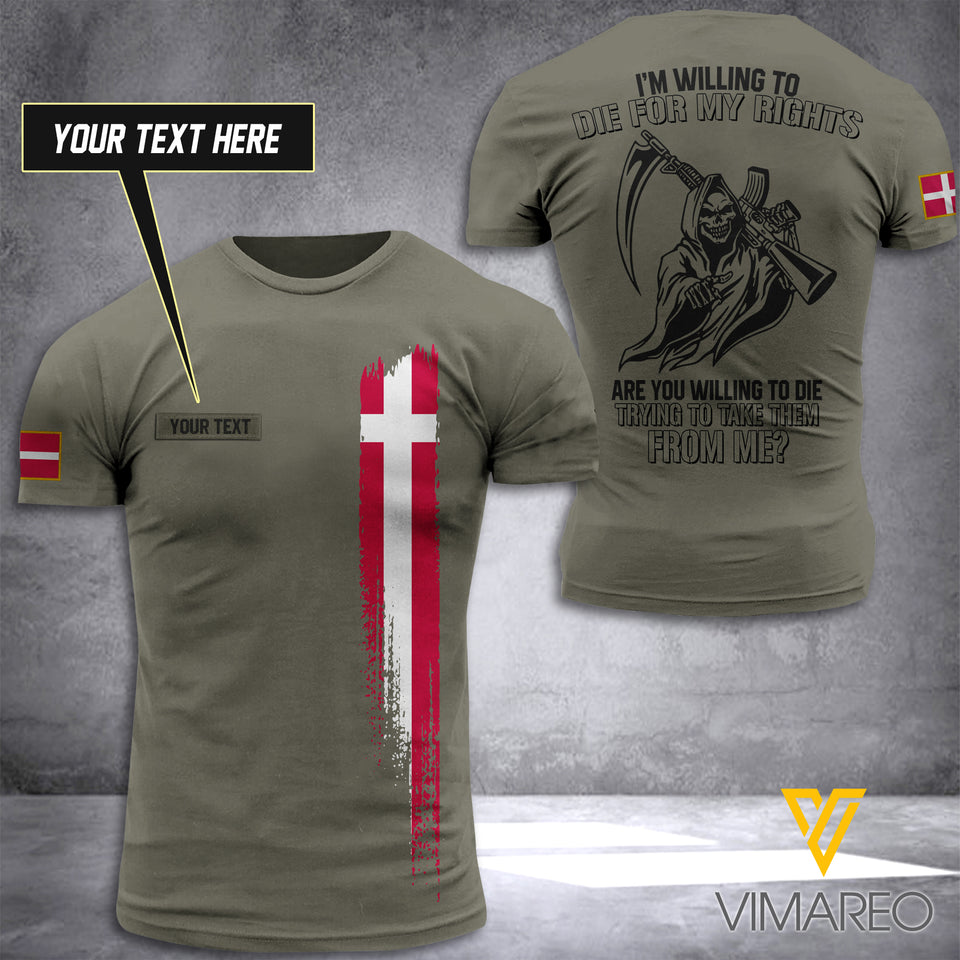 CUSTOMIZE Denmark T-SHIRT 3D ALL PRINTED 1405NGBTH