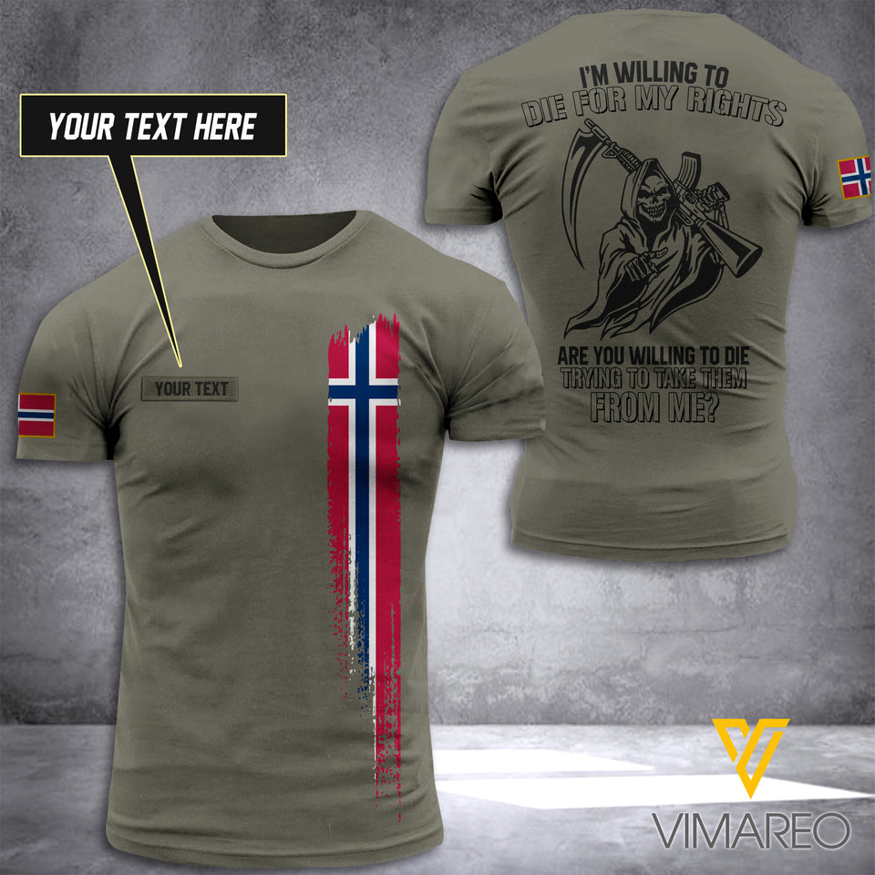 CUSTOMIZE Norway T-SHIRT 3D ALL PRINTED 1405NGBTH