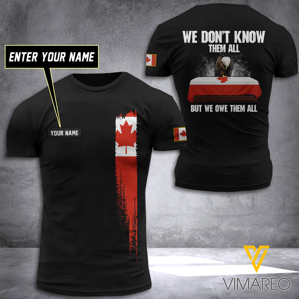 Customized Canada ARMY 3D PRINTED TSHIRT 2904NGBTH