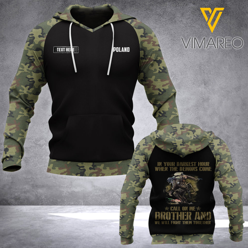 Customized Poland Soldier 3D Printed Shirt/Hoodie 1006N