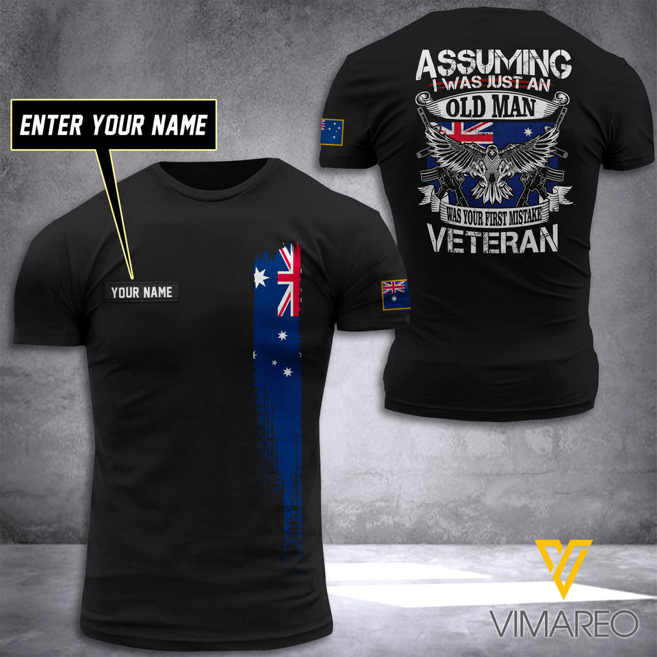 Customized Australia veteran 3D PRINTED TSHIRT 2704NGBTH