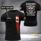 Customized Canada Flag veteran 3D PRINTED TSHIRT 2604NGBTH