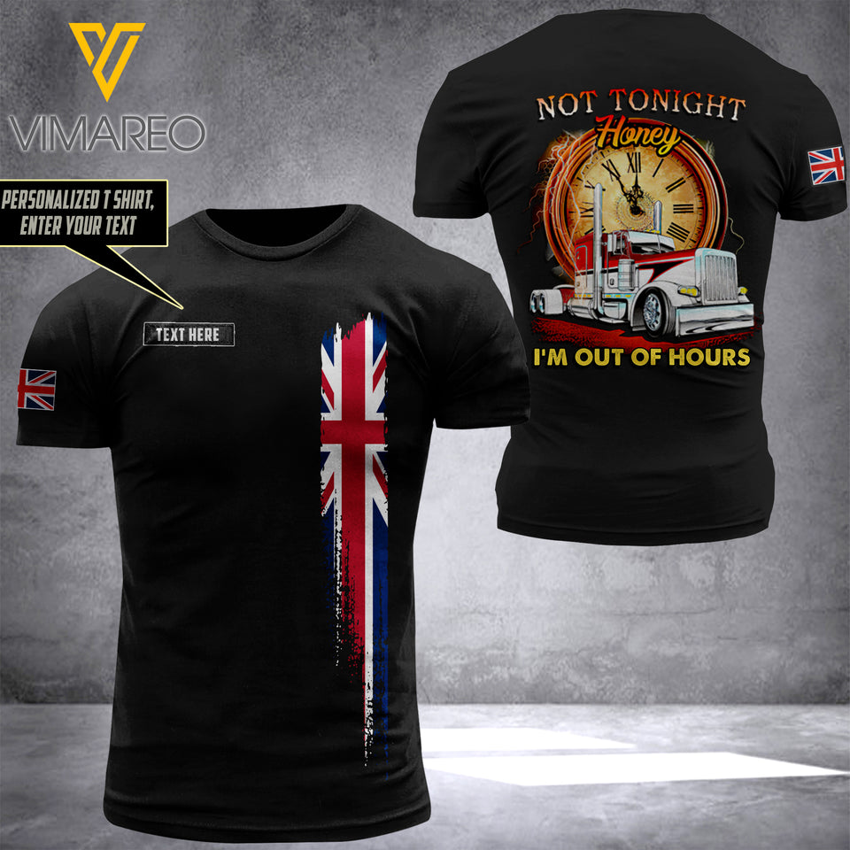 Customized UK TRUCKER 3D PRINTED SHIRT 2007N