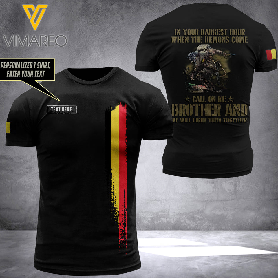 Customized Belgium Soldier Combat 3D Printed Shirt 0806N