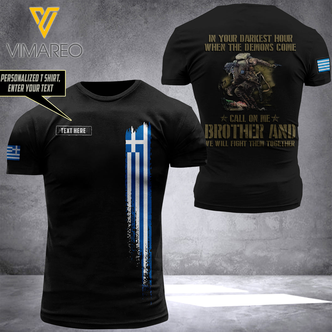 Customized Greece Soldier Combat 3D Printed Shirt 0806N