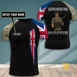 Customized UK Soldier Flag 3D PRINTED SHIRT 0907D