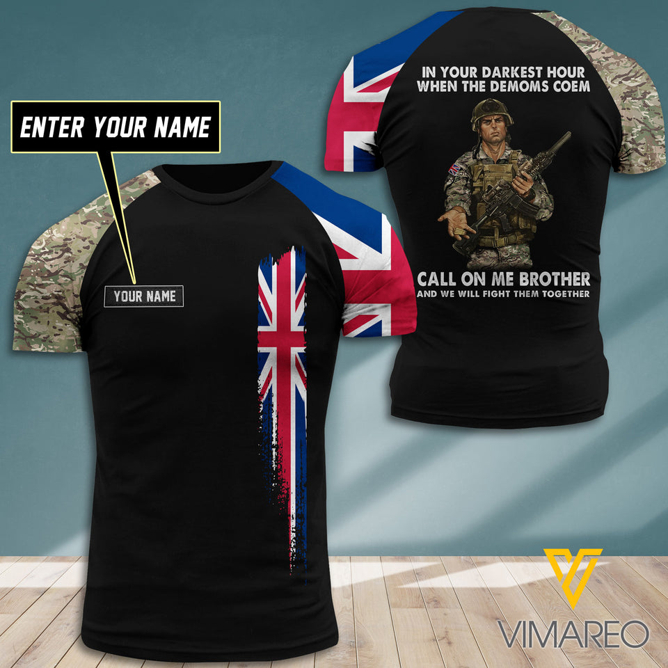 Customized UK Soldier Flag 3D PRINTED SHIRT 0907D