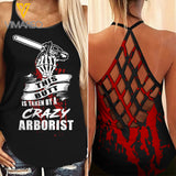 Arborist Girl Criss-Cross Open Back Camisole Tank Top 0604NGBTH