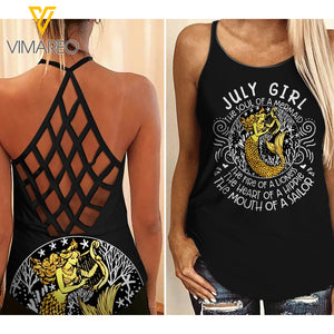July Girl Criss-Cross Open Back Camisole Tank Top 1503NGBTH