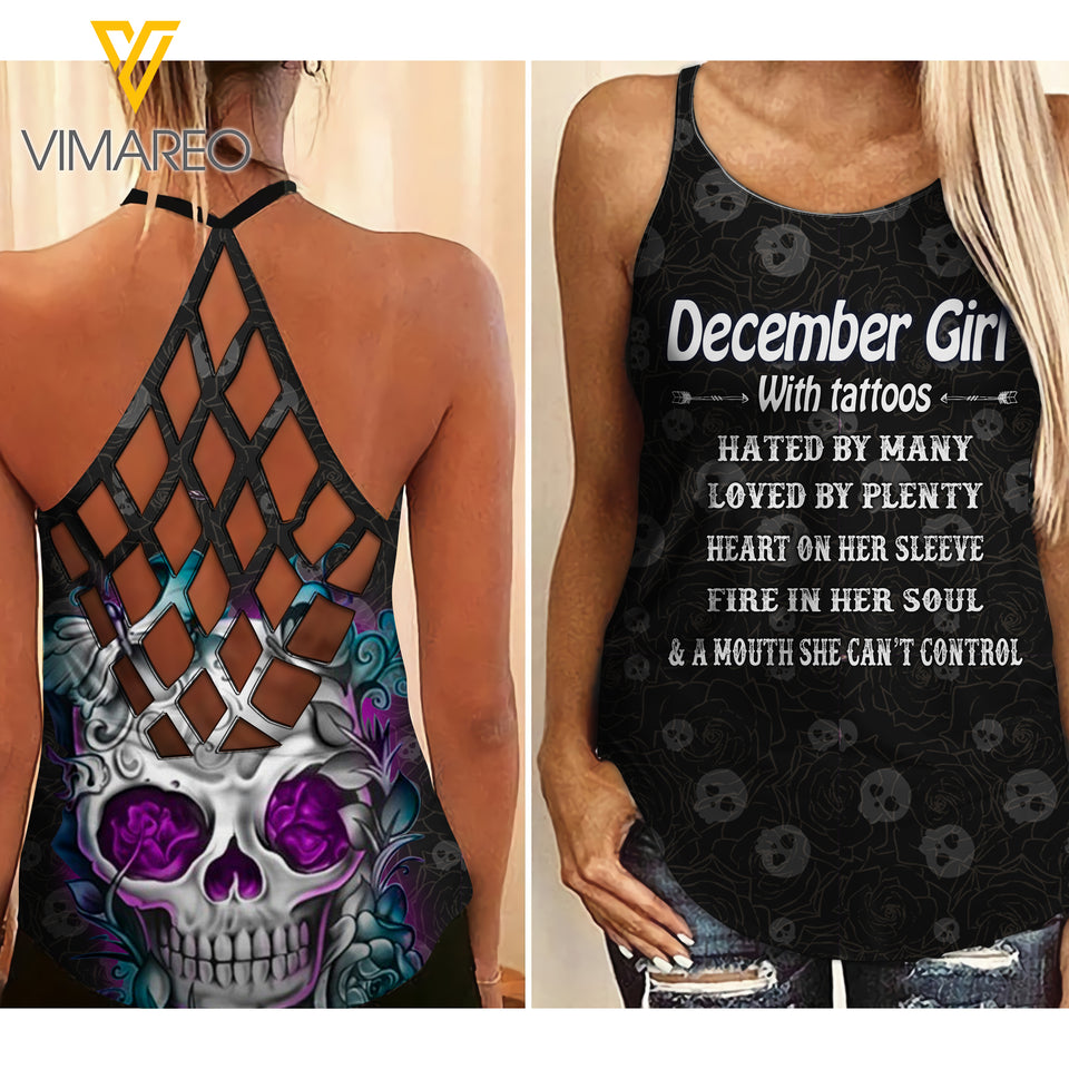 December Girl Criss-Cross Open Back Camisole Tank Top 1303NGB
