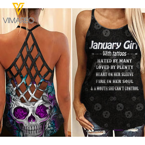 January Girl Criss-Cross Open Back Camisole Tank Top 1303NGB