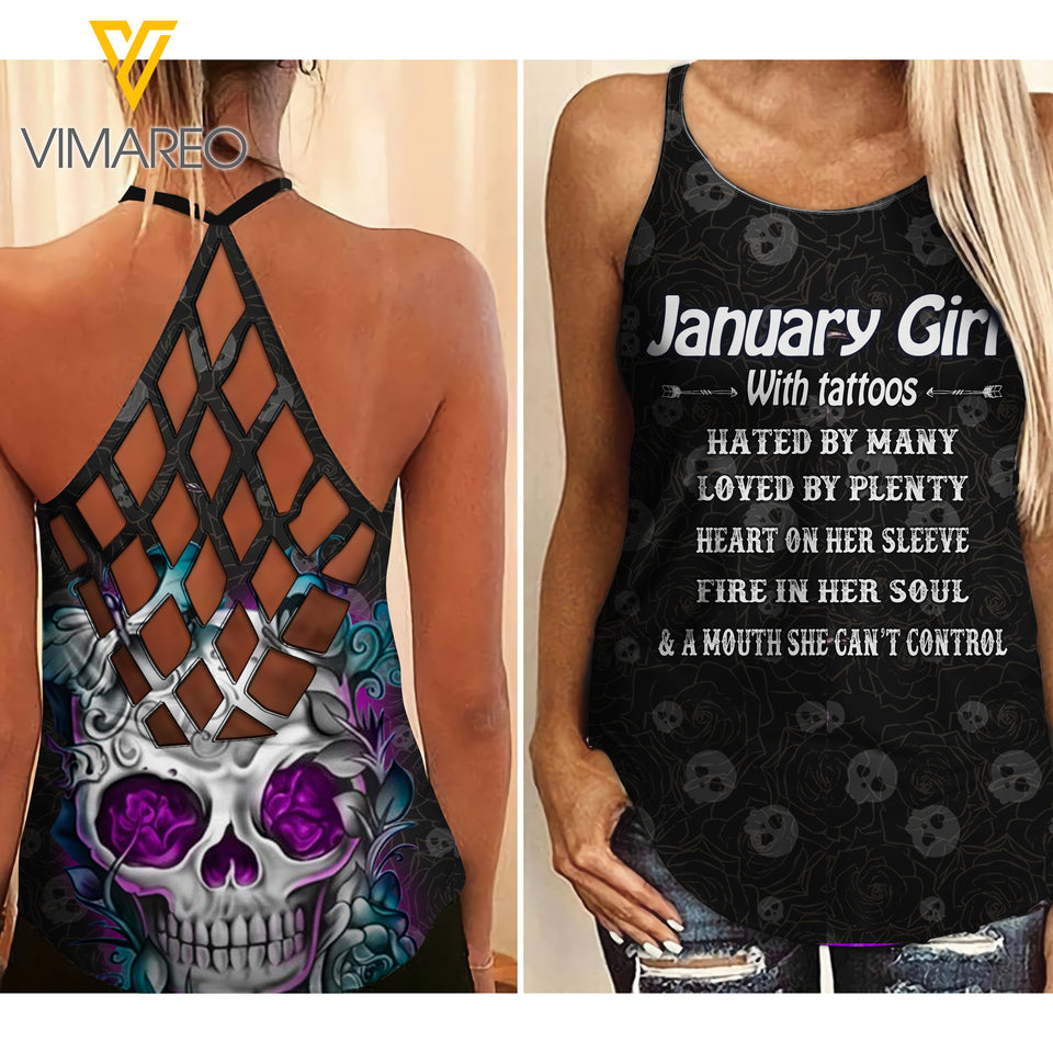 January Girl Criss-Cross Open Back Camisole Tank Top 1303NGB