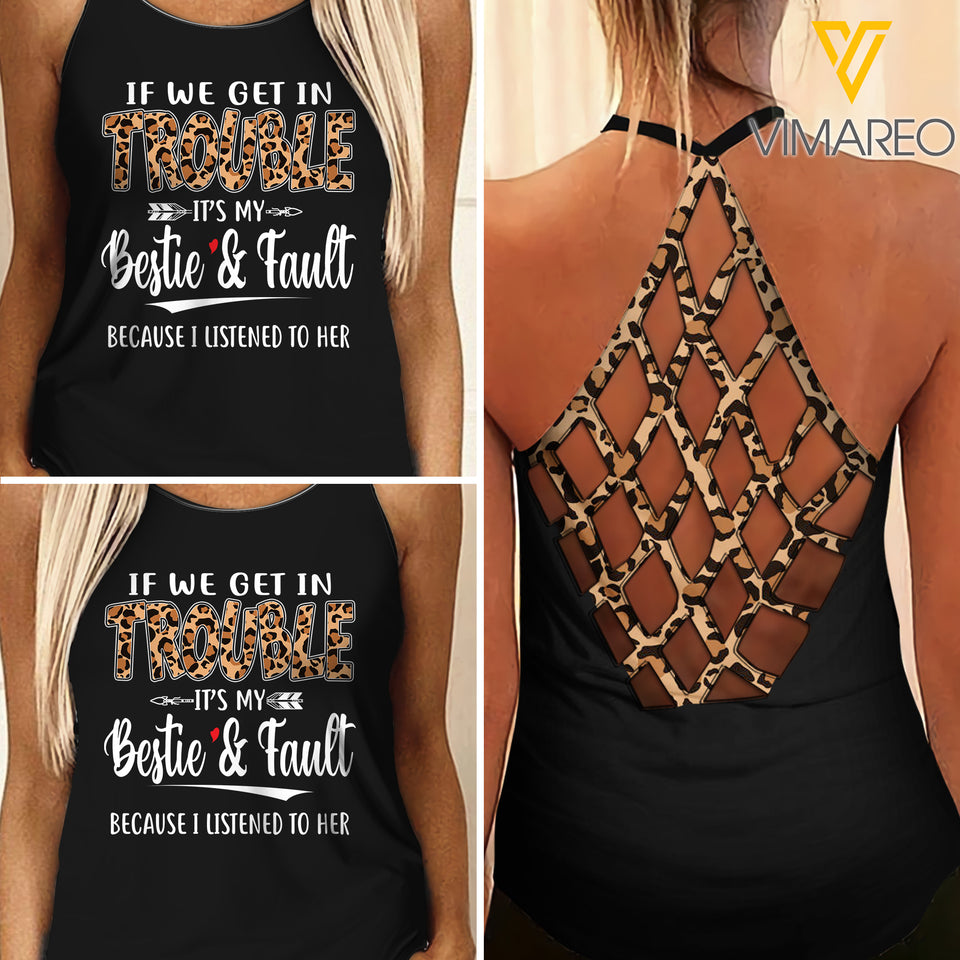 Trouble Criss-Cross Open Back Camisole Tank Top 1603NGBT