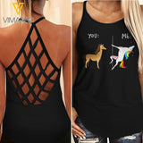 Unicorn Girl Criss-Cross Open Back Camisole Tank Top 1106TH