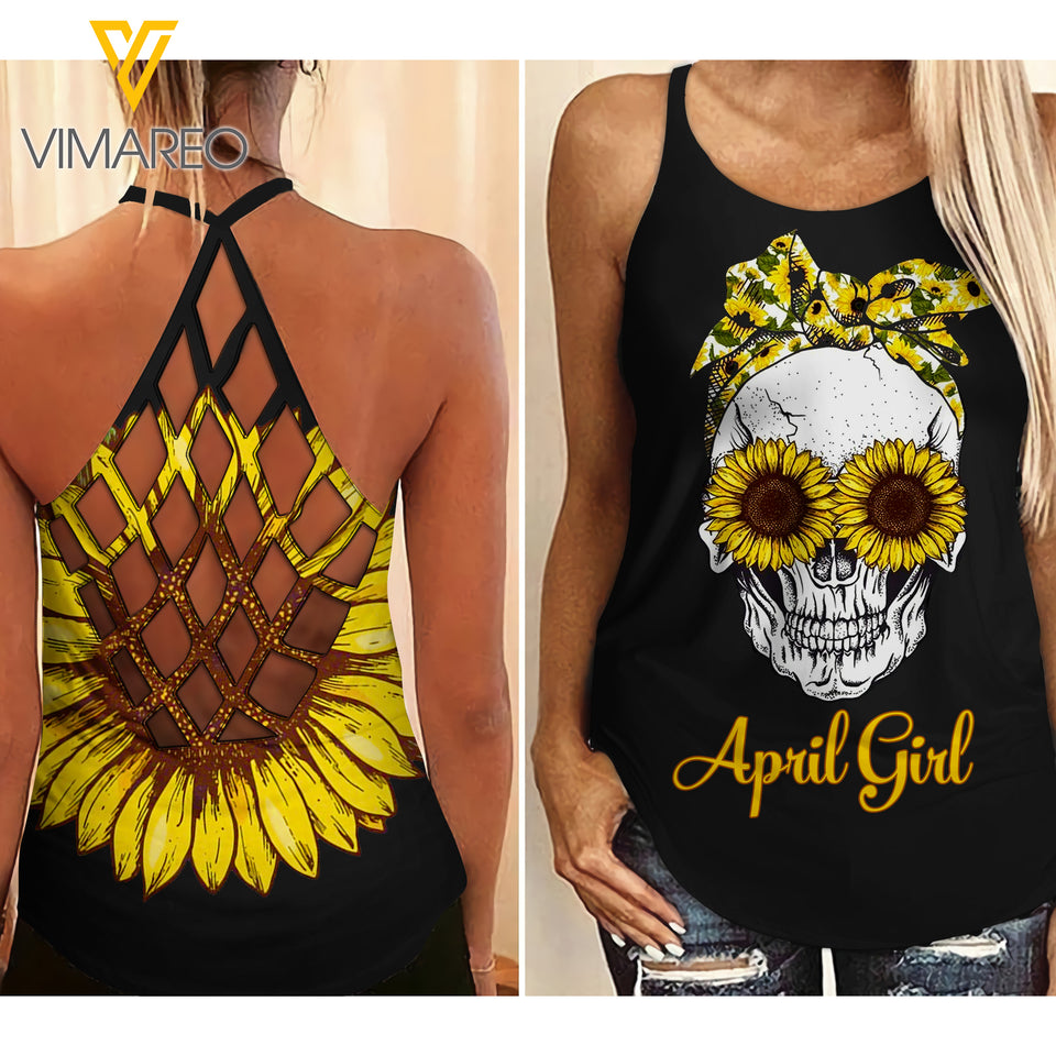 April Girl Criss-Cross Open Back Camisole Tank Top 2303NGBTQ