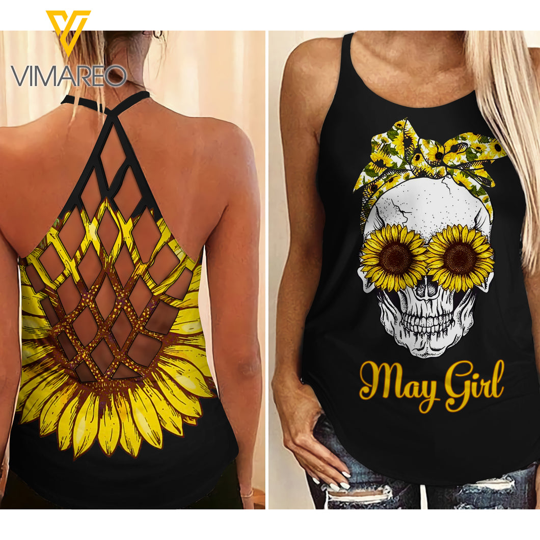 May Girl Criss-Cross Open Back Camisole Tank Top 2303NGBTQ