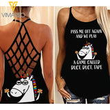 UNICORN Criss-Cross Open Back Camisole Tank Top Legging 0906TQ