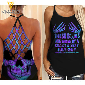 JULY GUY Criss-Cross Open Back Camisole Tank Top  VMYY