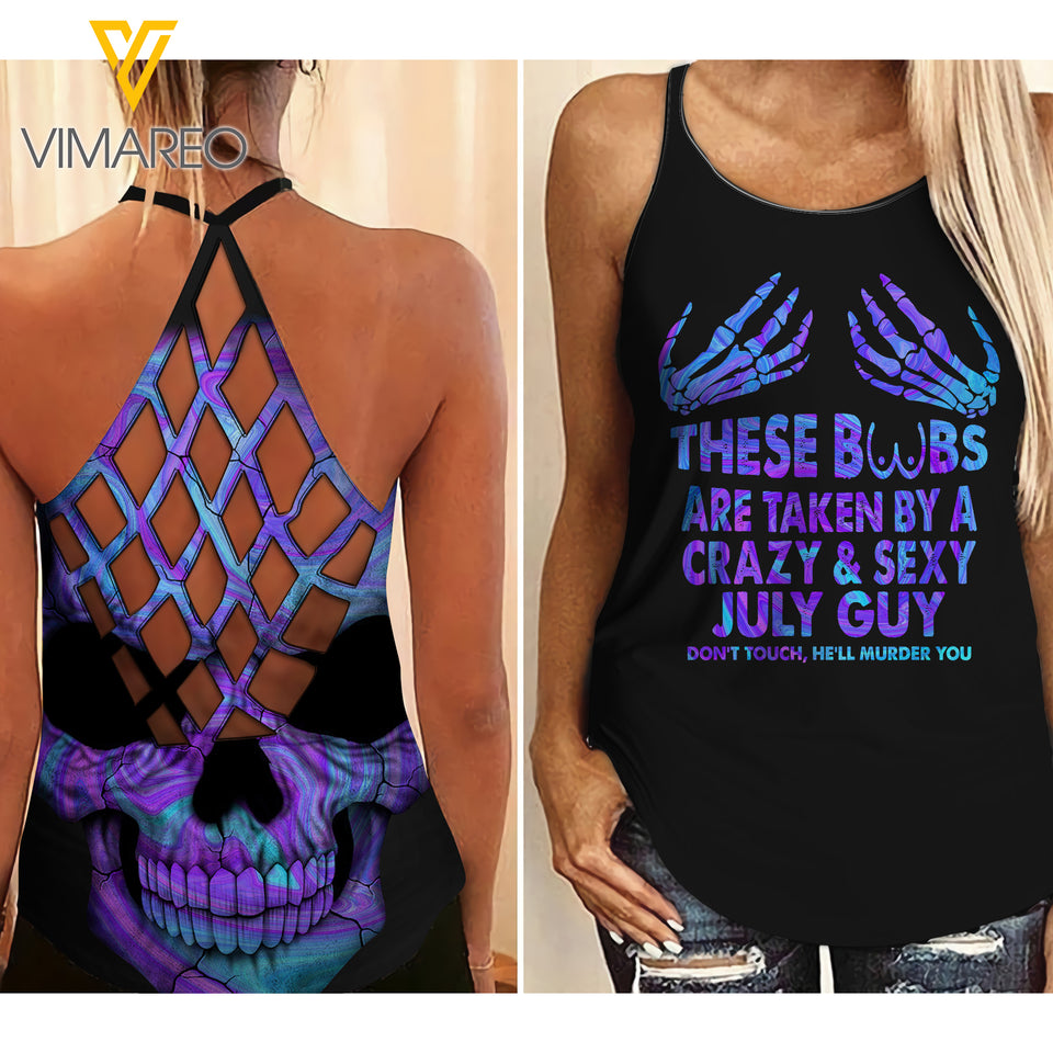 JULY GUY Criss-Cross Open Back Camisole Tank Top  VMYY