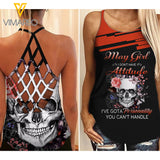 May Girl - I've got a personality  Criss-Cross Open Back Camisole Tank Top VMYY