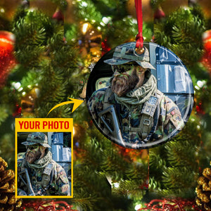 Personalized Image Swiss Veteran/Soldier Christmas Wood Ornament Printed 22OCT-MA17