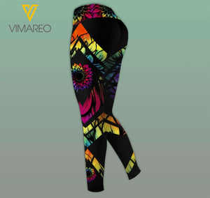 Washington Girl With Sunflower Criss-Cross Open Back Camisole Tank Top/ Legging