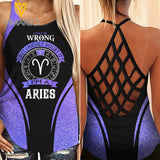 Aries Girl Criss-Cross Open Back Camisole Tank Top Legging