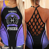 Pisces Girl Criss-Cross Open Back Camisole Tank Top Legging