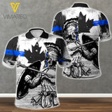 CANADA BLUE LINE POLO SHIRT 3D PRINTED MAY-DT04