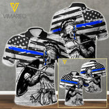 US THIN BLUE LINE POLO SHIRT 3D PRINTED 2 STYLE MAY-DT04